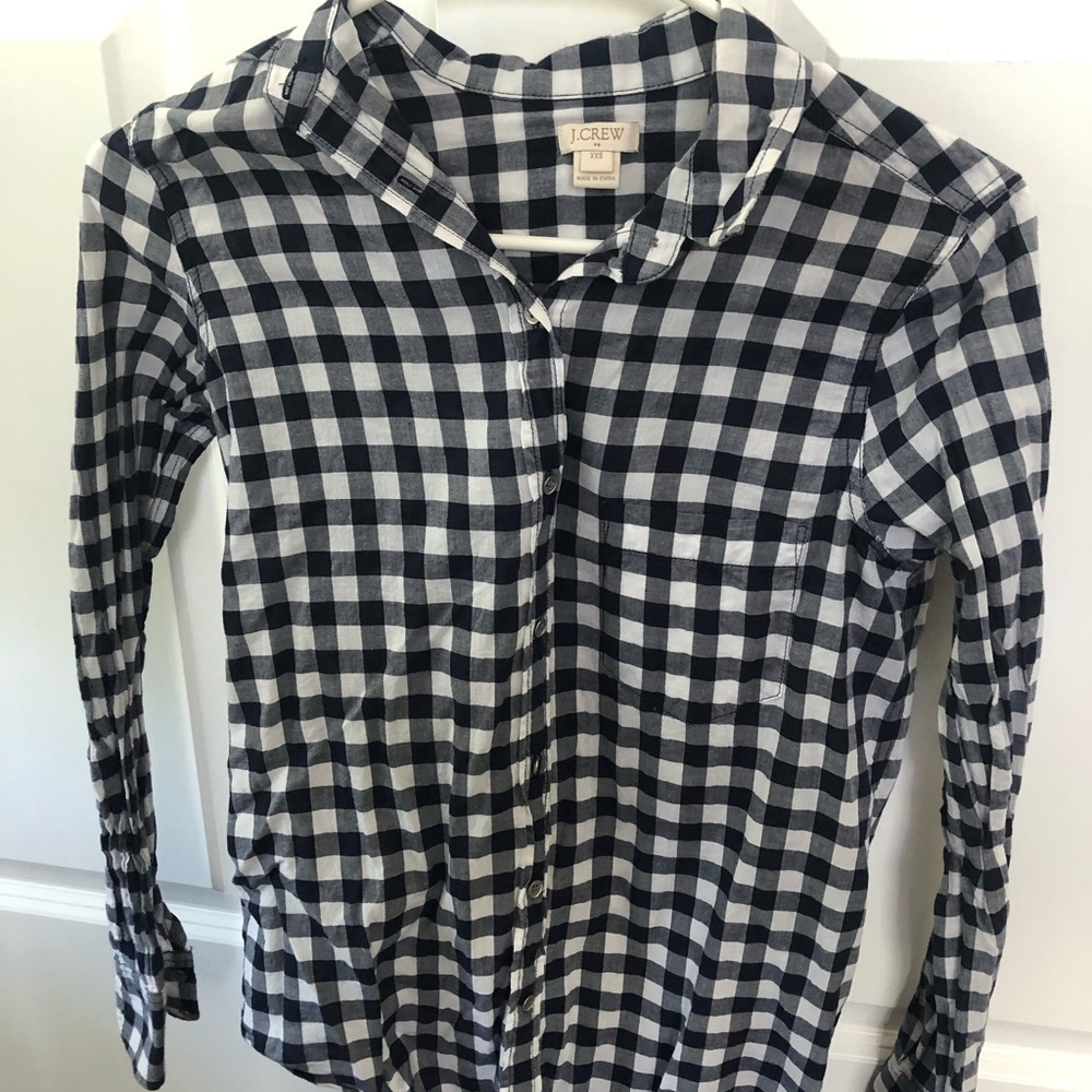JCrew Blue Plaid Button Down Long Sleeve
